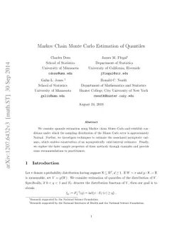Markov Chain Monte Carlo Estimation of Quantiles