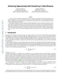 Achieving Approximate Soft Clustering in Data Streams