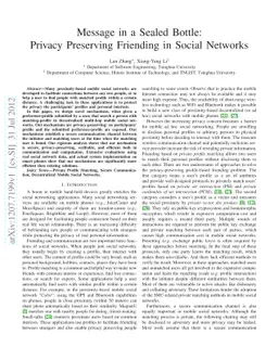 Message in a Sealed Bottle: Privacy Preserving Friending in Social
  Networks