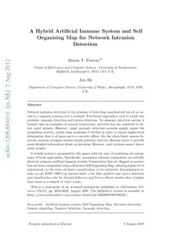 A hybrid artificial immune system and Self Organising Map for network
  intrusion detection