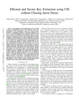 Efficient and Secure Key Extraction using CSI without Chasing down
  Errors