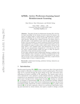 APRIL: Active Preference-learning based Reinforcement Learning