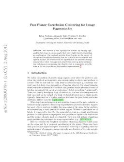 Fast Planar Correlation Clustering for Image Segmentation