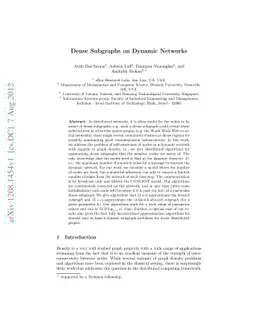 Dense Subgraphs on Dynamic Networks