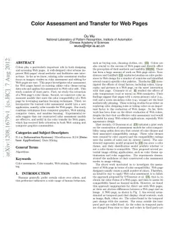 Color Assessment and Transfer for Web Pages