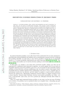 Identifying subtree perfectness in decision trees