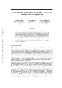 Path Integral Control by Reproducing Kernel Hilbert Space Embedding