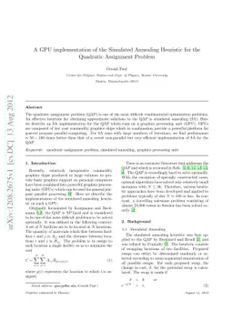 A GPU implementation of the Simulated Annealing Heuristic for the
  Quadratic Assignment Problem