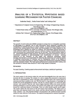 Analysis of a Statistical Hypothesis Based Learning Mechanism for Faster
  crawling