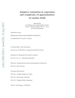 Adaptive estimation in regression and complexity of approximation of
  random fields