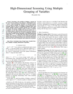 High-Dimensional Screening Using Multiple Grouping of Variables