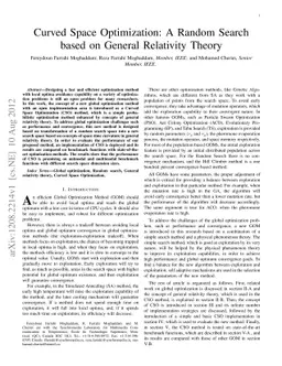 Curved Space Optimization: A Random Search based on General Relativity
  Theory