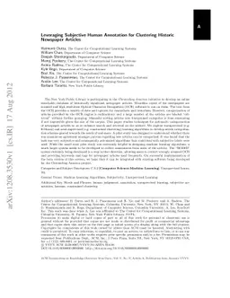 Leveraging Subjective Human Annotation for Clustering Historic Newspaper
  Articles
