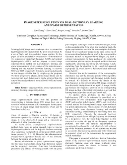Image Super-Resolution via Dual-Dictionary Learning And Sparse
  Representation
