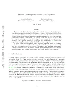 Online Learning with Predictable Sequences