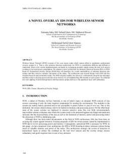A Novel Overlay IDS For Wireless Sensor Networks