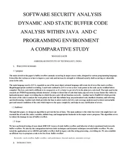 Software Security analysis, static and dynamic testing in java and C
  environment, a comparative study