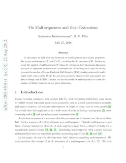 On Multisequences and their extensions