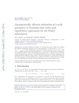 Asymptotically efficient estimation of a scale parameter in Gaussian
  time series and closed-form expressions for the Fisher information