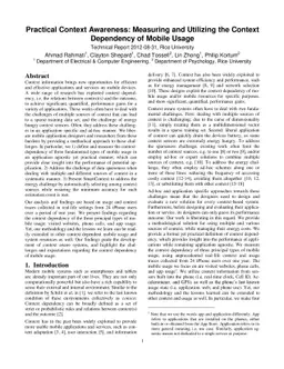 Practical Context Awareness: Measuring and Utilizing the Context
  Dependency of Mobile Usage