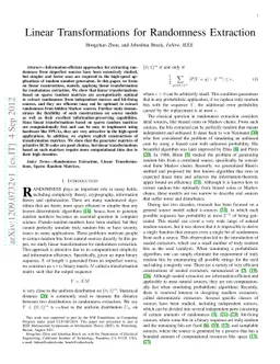 Linear Transformations for Randomness Extraction