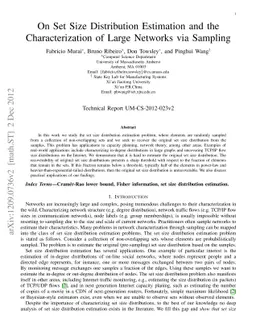 On Set Size Distribution Estimation and the Characterization of Large
  Networks via Sampling