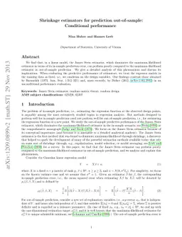 Shrinkage estimators for prediction out-of-sample: Conditional
  performance