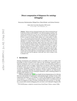 Direct computation of diagnoses for ontology debugging