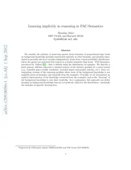 Learning implicitly in reasoning in PAC-Semantics
