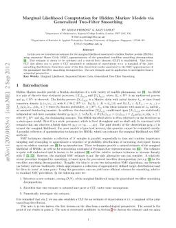 Marginal Likelihood Computation for Hidden Markov Models via Generalized
  Two-Filter Smoothing