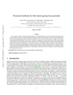 Proximal methods for the latent group lasso penalty