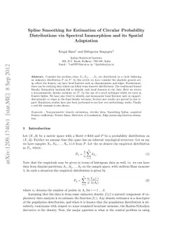 Spline Smoothing for Estimation of Circular Probability Distributions
  via Spectral Isomorphism and its Spatial Adaptation
