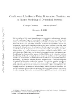 Conditioned Likelihoods Using Bifurcation Continuation in Inverse
  Modeling of Dynamical Systems