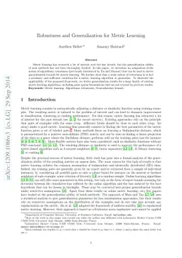 Robustness and Generalization for Metric Learning