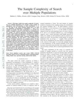 The Sample Complexity of Search over Multiple Populations
