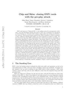Chip and Skim: cloning EMV cards with the pre-play attack