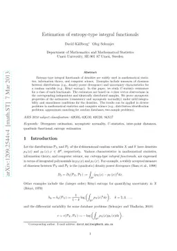 Estimation of entropy-type integral functionals