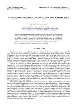 Internal joint forces in dynamics of a 3-PRP planar parallel robot