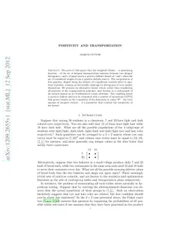 Positivity and Transportation