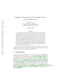 Likelihood Estimation with Incomplete Array Variate Observations