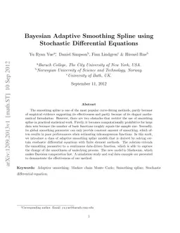 Bayesian Adaptive Smoothing Spline using Stochastic Differential
  Equations