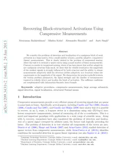 Recovering Block-structured Activations Using Compressive Measurements