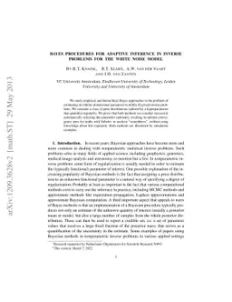 Bayes procedures for adaptive inference in inverse problems for the
  white noise model