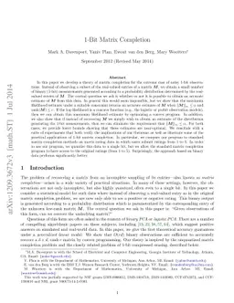 1-Bit Matrix Completion