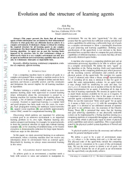 Evolution and the structure of learning agents