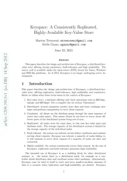 Keyspace: A Consistently Replicated, Highly-Available Key-Value Store