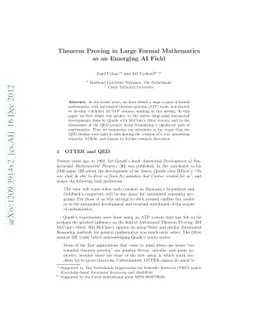 Theorem Proving in Large Formal Mathematics as an Emerging AI Field