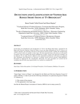 Detection and Classification of Viewer Age Range Smart Signs at TV
  Broadcast