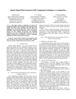 Speech Signal Filters based on Soft Computing Techniques: A Comparison