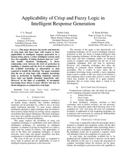 Applicability of Crisp and Fuzzy Logic in Intelligent Response
  Generation